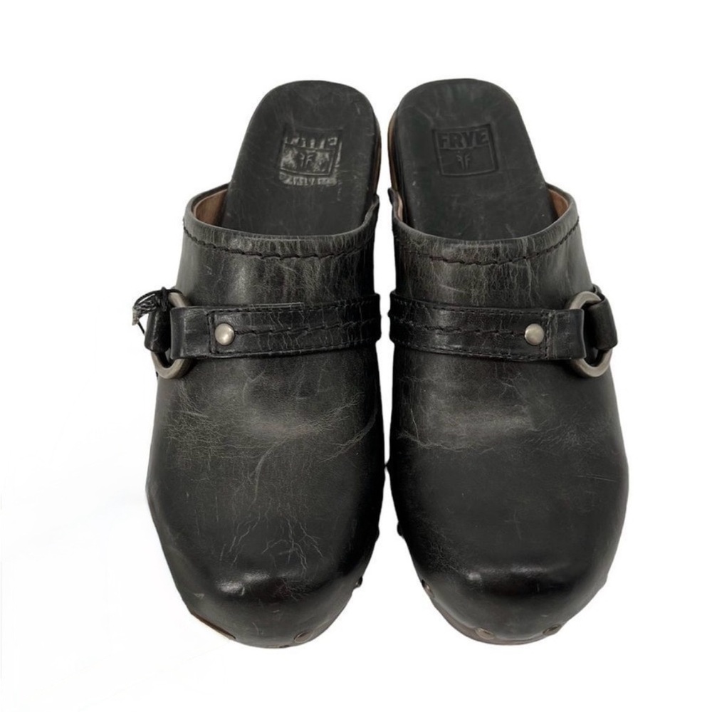 Frye Clara O Ring Black Clogs
